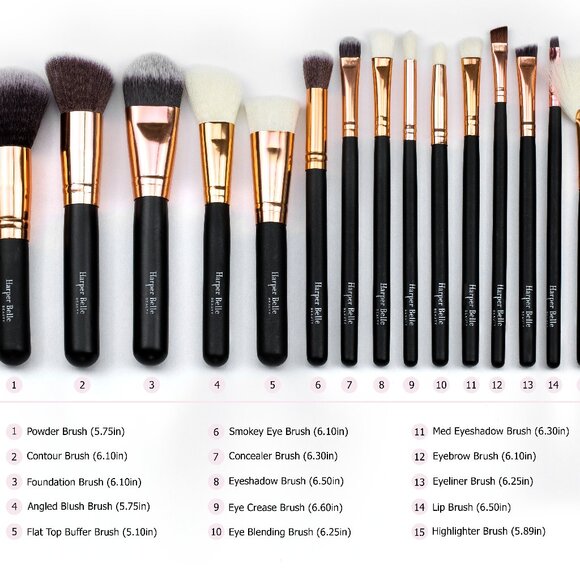 HARPER BELLE BEAUTY Black 15-Piece Makeup Brush Set - Picture 3 of 6